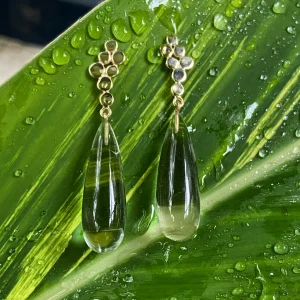 Quartz Drop Earrings with Paillettes