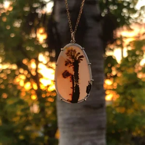 Agate Palm Tree Pendant
