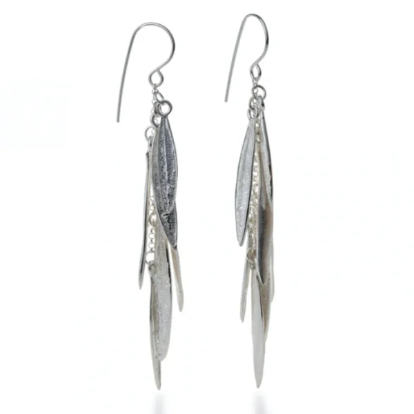 Dangling Earrings Of Miniature Oleander Leaves